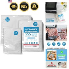 Chamber Vacuum Sealer Bags   6x8", 8x10"  10x10"   300 Pack   Heavy Duty Com...
