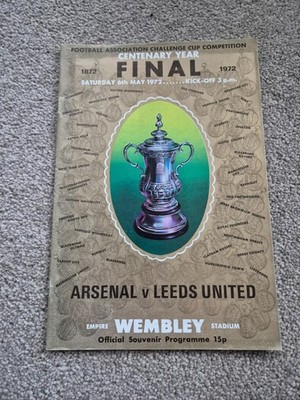 Vintage Arsenal V Leeds 1972 FA Cup Finale Jubiläum Wembley Fußball Programm