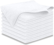 Microfiber Cleaning Cloth - White - 8Pcs 12.5X12.5 Inch High Performance - 120