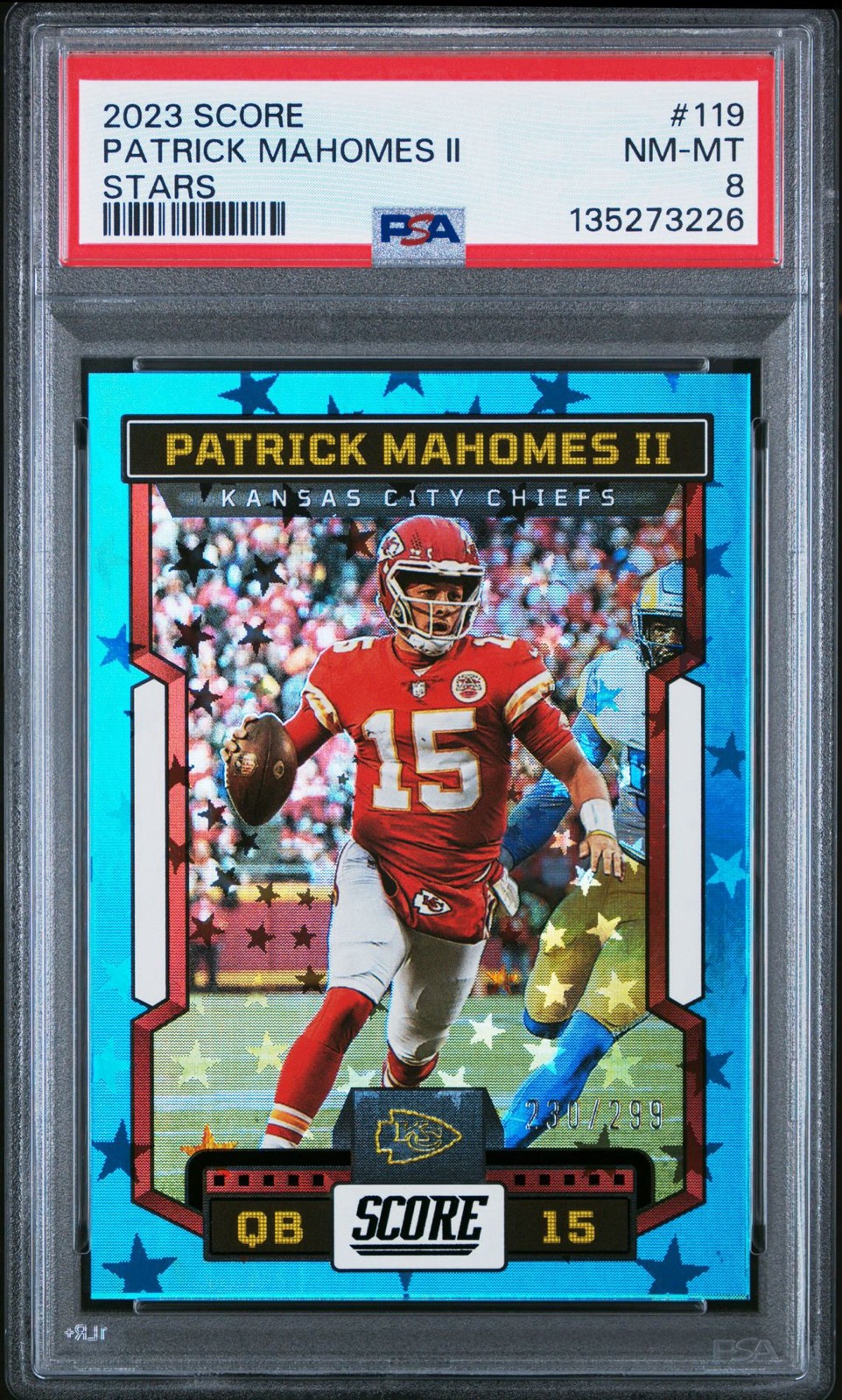 2023 Score - Patrick Mahomes II #119 Stars /299 PSA 8