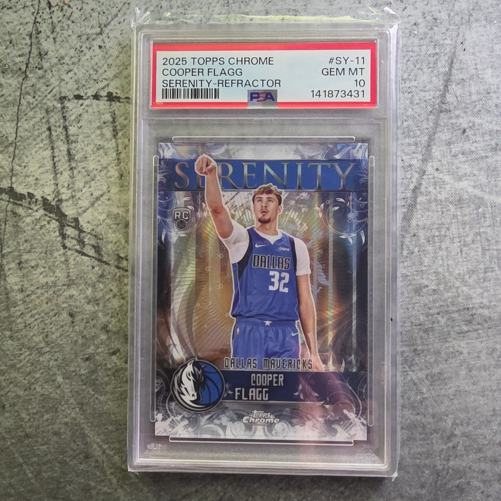 2025-26 Topps Chrome Cooper Flagg Serenity Refractor SY-11 Rookie PSA 10