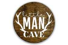 Little Man Cave, 12" Wood Wall Sign for Nursery, Bedroom, Living Room, Rustic...