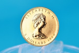 Kanada 5 $ 1986 Maple Leaf 1/10 Oz Gold 9999 Vz