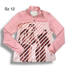 Bogner Thermal 1st Layer 1/4 Zip Pullover Womens Sz 12 Pink Print Base Ski A-5