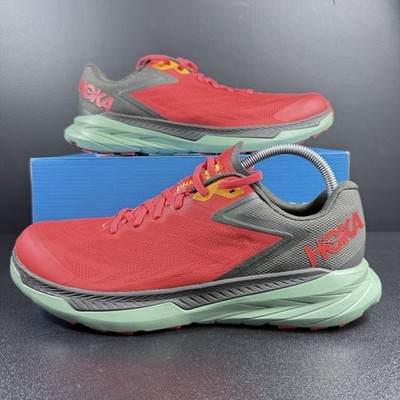 HOKA One One Zinal Trail Running Shoes Orange/Black Olive Mens Size 10.5 D New