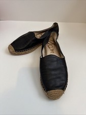 Sam Edelman Women's Black Leather Espadrilles Size 6.5