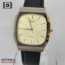 Seiko Dolce 7731-5091 Vintage 1987 US Stock Gold Quartz Men's Watch JP N.MINT
