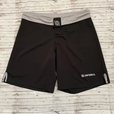 Sanabul Shorts Mens 36 Black No Gi Jiu Jitsu MMA Drawstring Board Stretch Logo