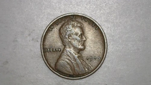 1909 VDB Lincoln Wheat Cent Penny - XF Extremely Fine - First Year - Free Ship