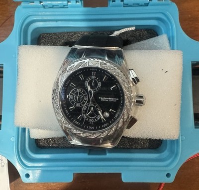 TechnoMarine Cruise Glitz Men s Watch 45mm Black | 200M |  Model TM-125015
