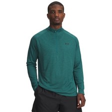 Image of Under Armour Mens Tech Textured Half Zip Top 2026 UA Gym Training Golf Pullover
