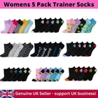 Womens 5 Pack Trainer Liner Invisible Socks Low Cut Ankle Sport Work Cotton Rich