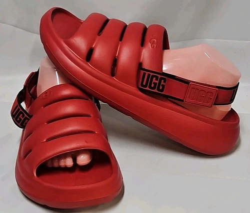 Ugg Sport Yeah Slide Sandalo Uomo Taglia 13 Rosso Nero. Foam Comfort us intime ottimeioni