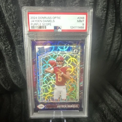 Panini Donruss Optic Jayden Daniels Commanders #248 Purple Scope PSA 9 Rookie