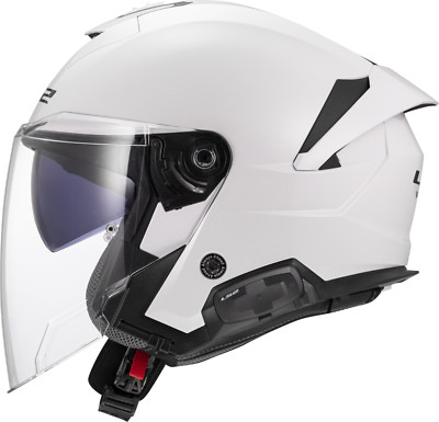 LS2 OF618 VERSO II DUAL VISOR ECE22.06 OPEN FACE MOTORCYCLE HELMET GLOSS WHITE