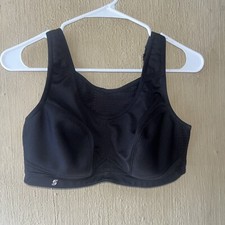 Glamorise 1067 Black No Bounce Wireless Camisole Elite Sports Bra Sz 36C