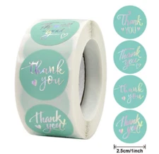 40 THANK YOU STICKERS SMALL BUSINESS SEALS LABEL ENVELOPE STICKERS 1" ROUND