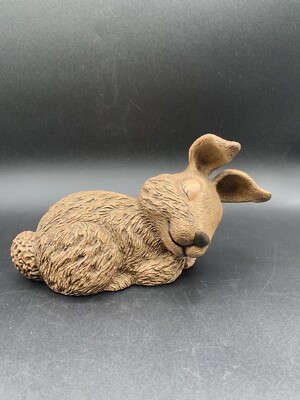 Vintage Nowells Molds Sleeping Easter Bunny Rabbit 1977 Brown