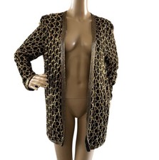 Vintage Niteline by Della Fougali 100 Silk Gold Sequin Evening Jacket Size S