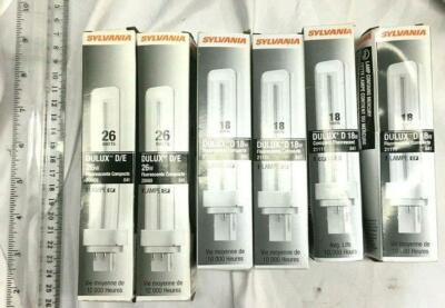 Sylvania Lot of 6 Dulux D/E 26W 12000 Hours 20669 & 21111 New Free Shipping