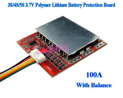 3S 4S 5S 3.7V 100A Polymer Lithium Battery PCB BMS Protection Board + Balance