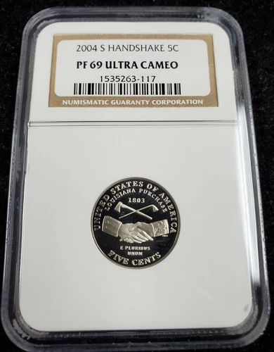 2004-S 5c Proof Handshake Jefferson Nickel- PF69 Ultra Cameo-NGC Brown Label 