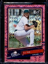 2020 Panini Donruss - The Rookies - Pink Fireworks #R-5 - A.J. Puk rc