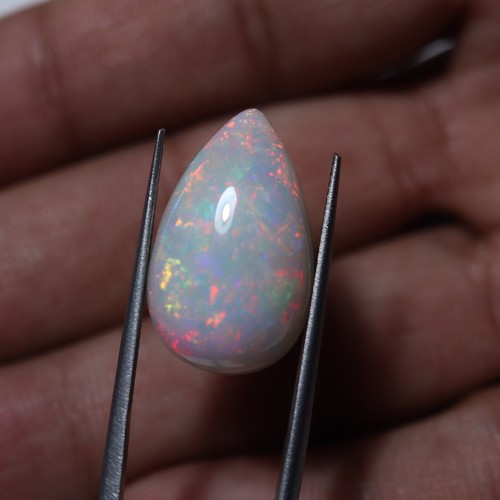 13.8 Cts 21.3x13.2 MM Natural AAA Red Green Fire Ethiopian Opal Pear Cabochon - Picture 9 of 14