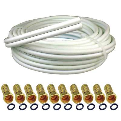 30m Twin 2X4,5mm  10 F Stecker  DIGITAL Koaxkabel Sat Koax Kabel FULL HD