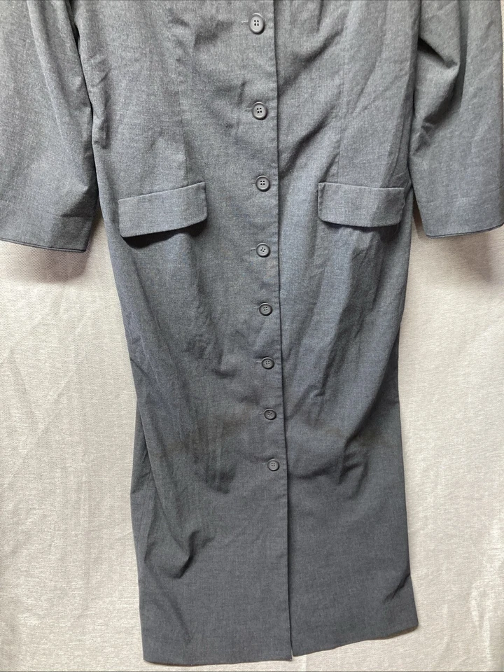 Spenser Jeremy Petites Womens 12 Dress Shirt Coat Jacket Maxi Goth Grunge Gray - Image 2 of 4