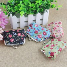 Multi Color Cute Floral Print Flower Women Coin Change Purse Wallet Cloth New 