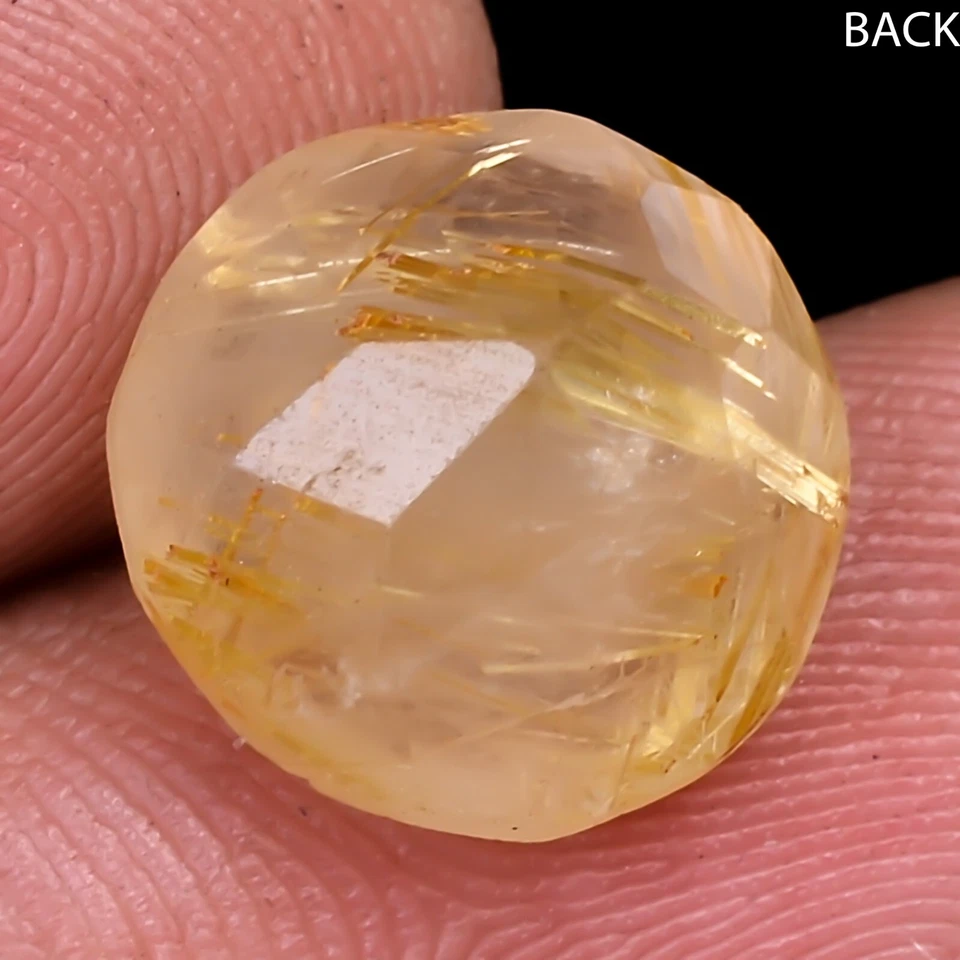 100% Natural Round Golden Rutile Quartz Cut Cabochon Top Quality 5.45Cts 11x07MM - Image 3 of 4