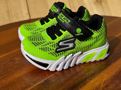 Skechers Lights Boys Flex Glow Elite Light Up Sneakers Green Kids - Main Image