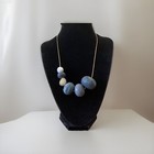 LRG South Sea Pearls Blue Coral Beads Necklace 18” Whitney Baldwin Designer
