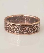 Coin ring British India Cooper Quarter  Handmade Ring  Travel Gift  Unique