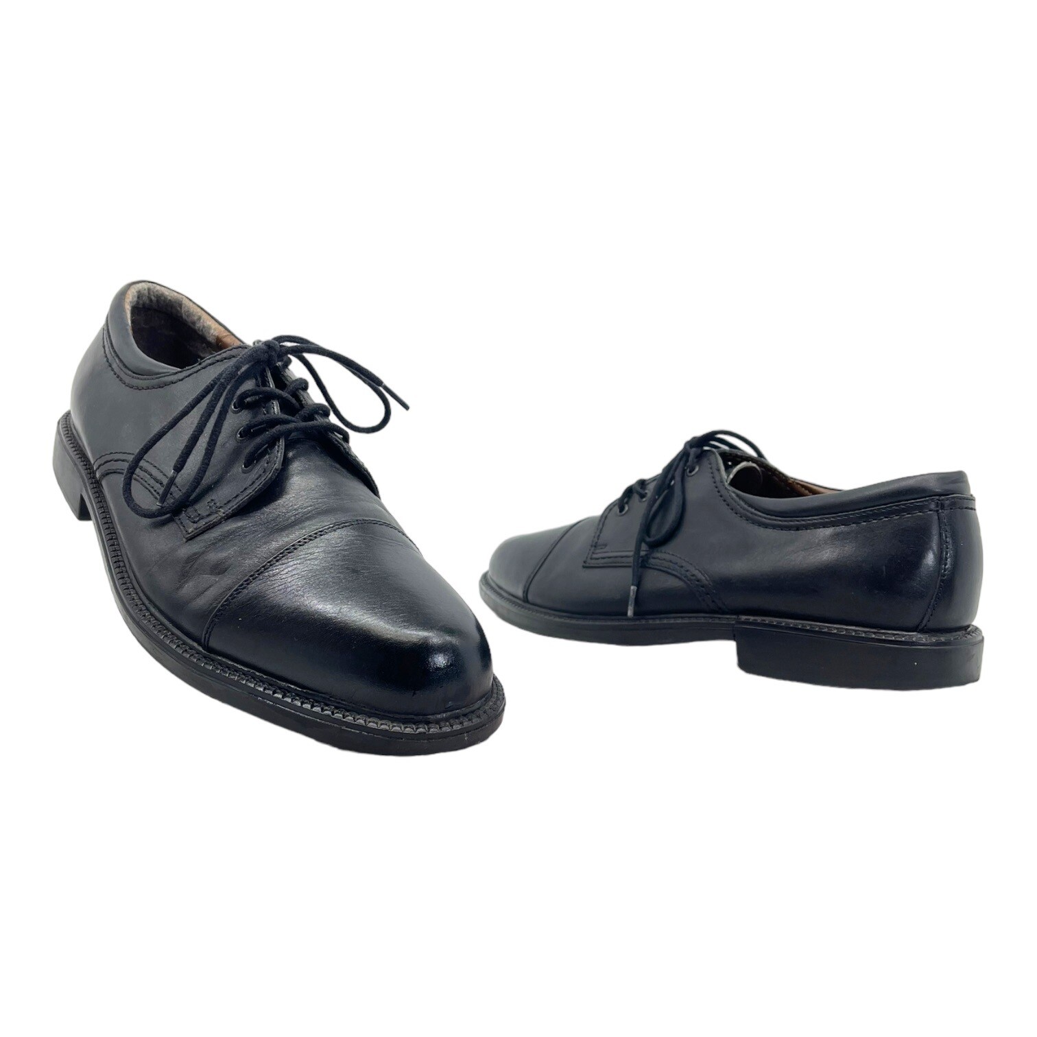 SAOLA Scarpe eleganti DOCKERS da uomo 12 in pelle stringate Oxford Cap Toe classiche 90 2214 NERE