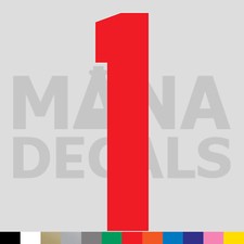 Number One 1 Vinyl Die Cut Decal Sticker - Jersey Sport Athlete Varsity