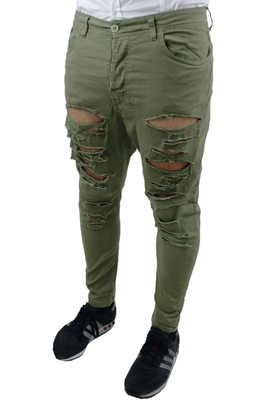 PANTALONE UOMO DIAMOND JEANS VERDE MILITARE MADE IN ITALY CON STRAPPI da 42  a 50 | eBay