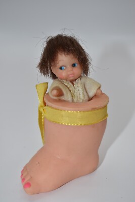 Vintage HTF Uneeda Toe-Kins Doll 1970s Toy