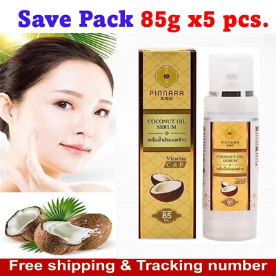 5x Pinnara Coconut Oil Serum Virgin Cold Press Vitamin E C for Hair Healthy Skin