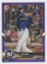 2018 Bowman Draft Purple Joe Gray RC 228/250 Milwaukee Brewers