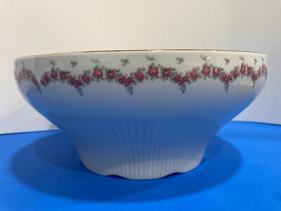 JLMENAU GRAF VON HENNEBERG HEP12 Floral Gold Trim 10'' Serving Bowl E. Germany