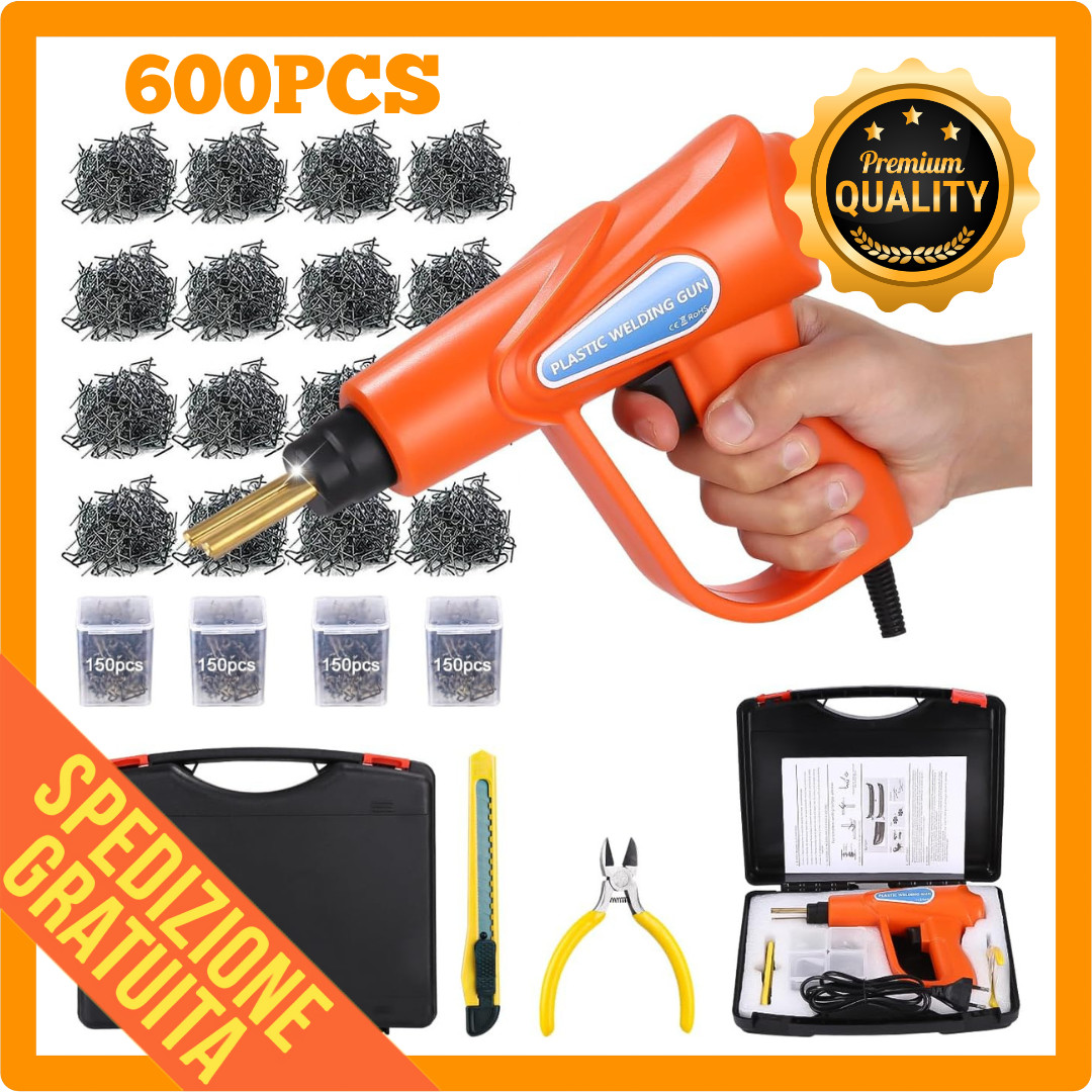 Saldatrice Plastica Professionale Kit 600 Graffette per Paraurti Auto