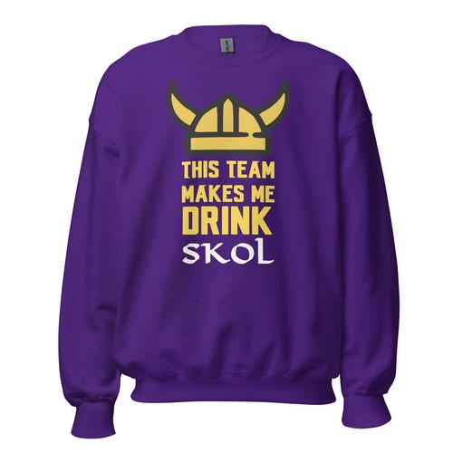 Herren Damen This Team Makes Me Minnesota Vikings Drink Unisex Sweatshirt - Bild 1 von 30