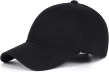 Zylioo Oversize XXL 100% Cotton Baseball XX-Large, Common Brim(2.75")-black 
