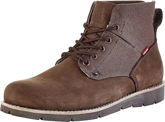 Levi s Mens Mid Ankle Jax Plus Dark Brown Leather Boots 9 UK 43 EU