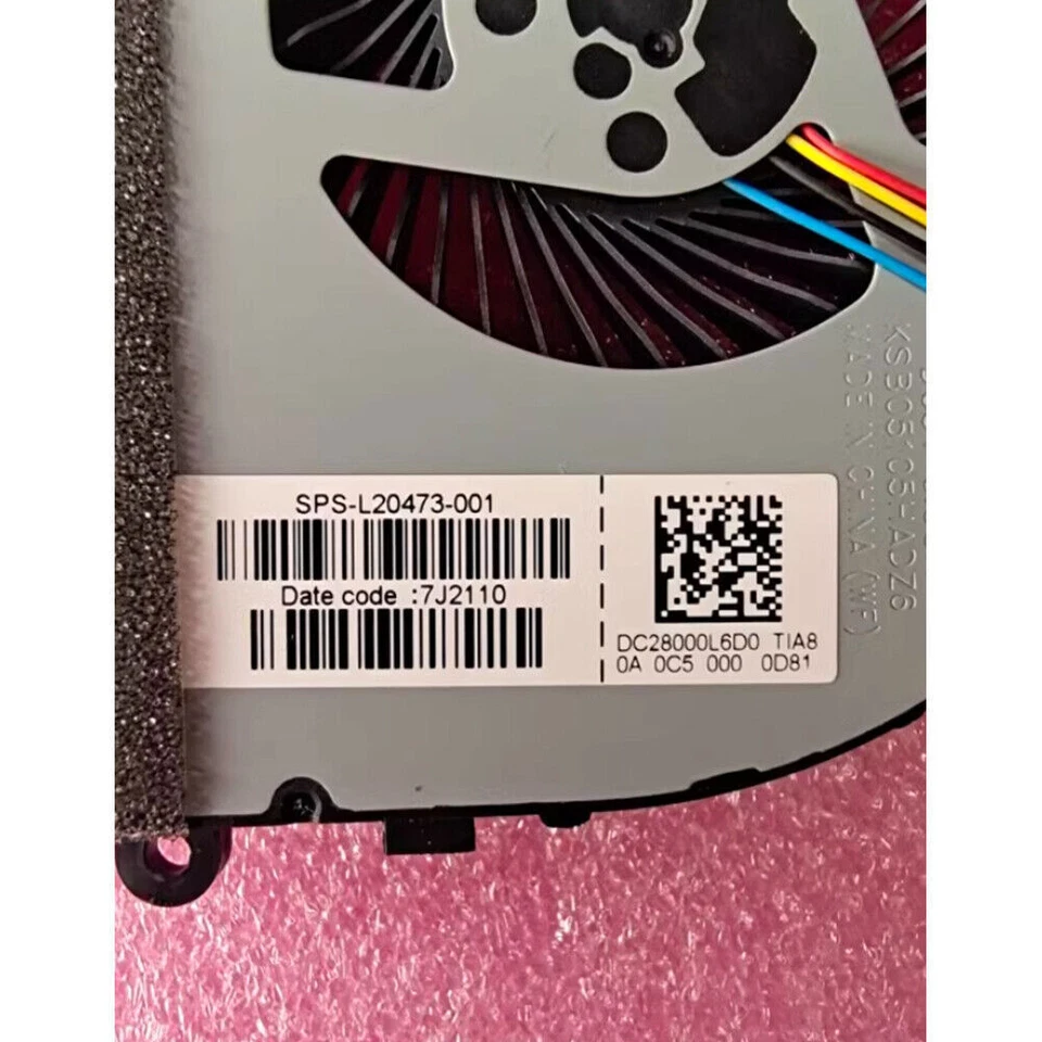 L20473-001 Notebook CPU Cooling Fan 5V KSB05105HADZ6 TPN-C135 For HP 15-DA 15-DB - Image 3 of 4