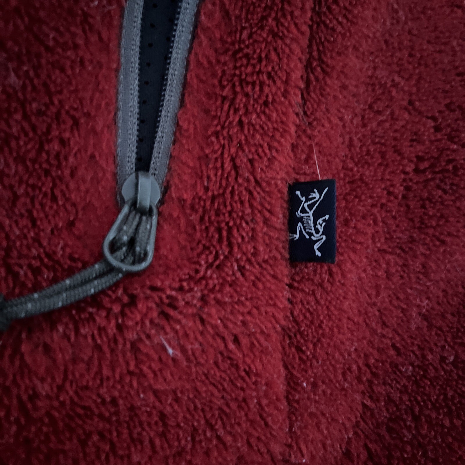 RARE! Arc'Teryx Deep Pile Polartec Men's Red Full Zip Fleeced Sweater M Jacket image 2