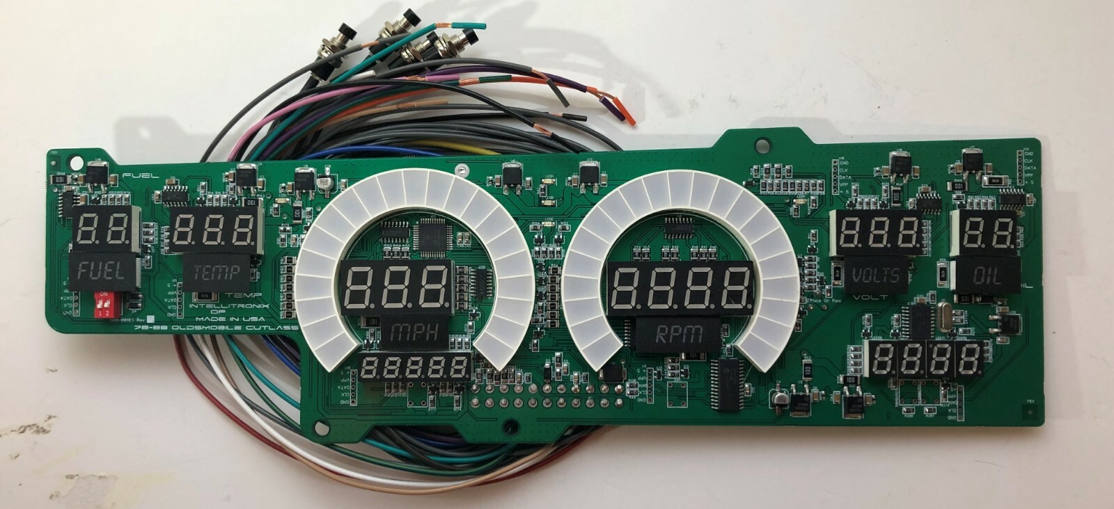 1978-1988 Cutlass LED Direct Replacement Gauge Cluster, White LEDs, Made In USA - Foto 10