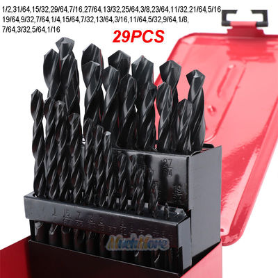 New 29pc Drill Bit Set HSS High Speed 